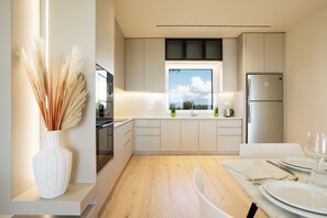 Deluxe-villa - balkon - strandudsigt | Opholdsområde
