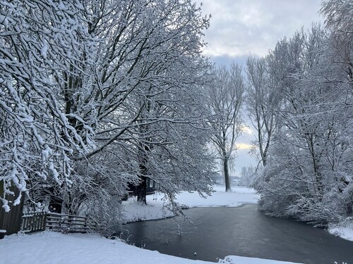 5 Minutes from IJsselmeer. 6 persons Chalet with large private garden near water