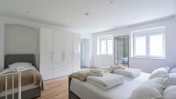 Family Apartment, Multiple Beds, Pets allowed, Garden View | Premium bedding, individually decorated, individually furnished, desk