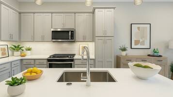 Microwave, oven, stovetop, dishwasher