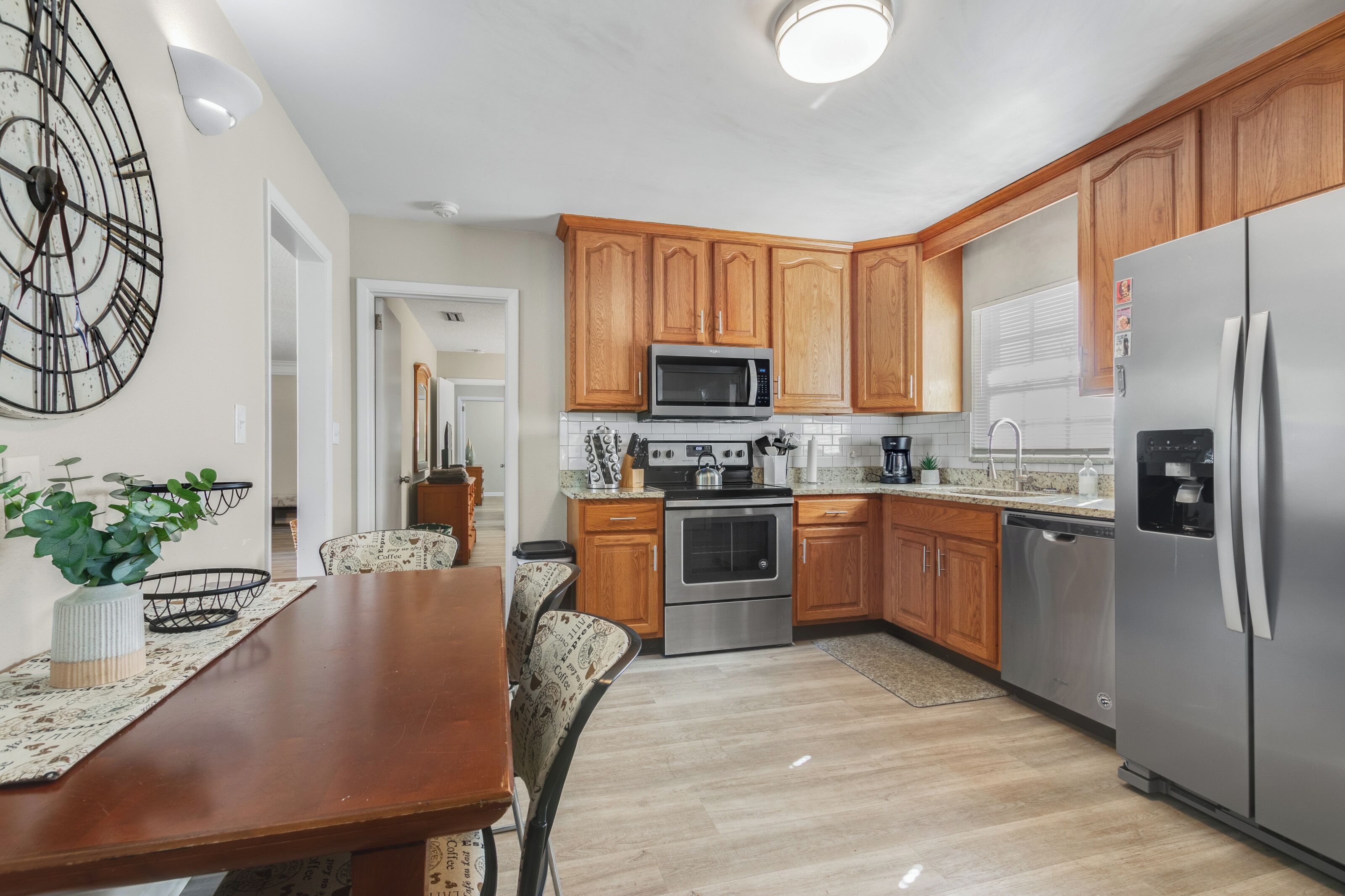 Microwave, oven, stovetop, dishwasher