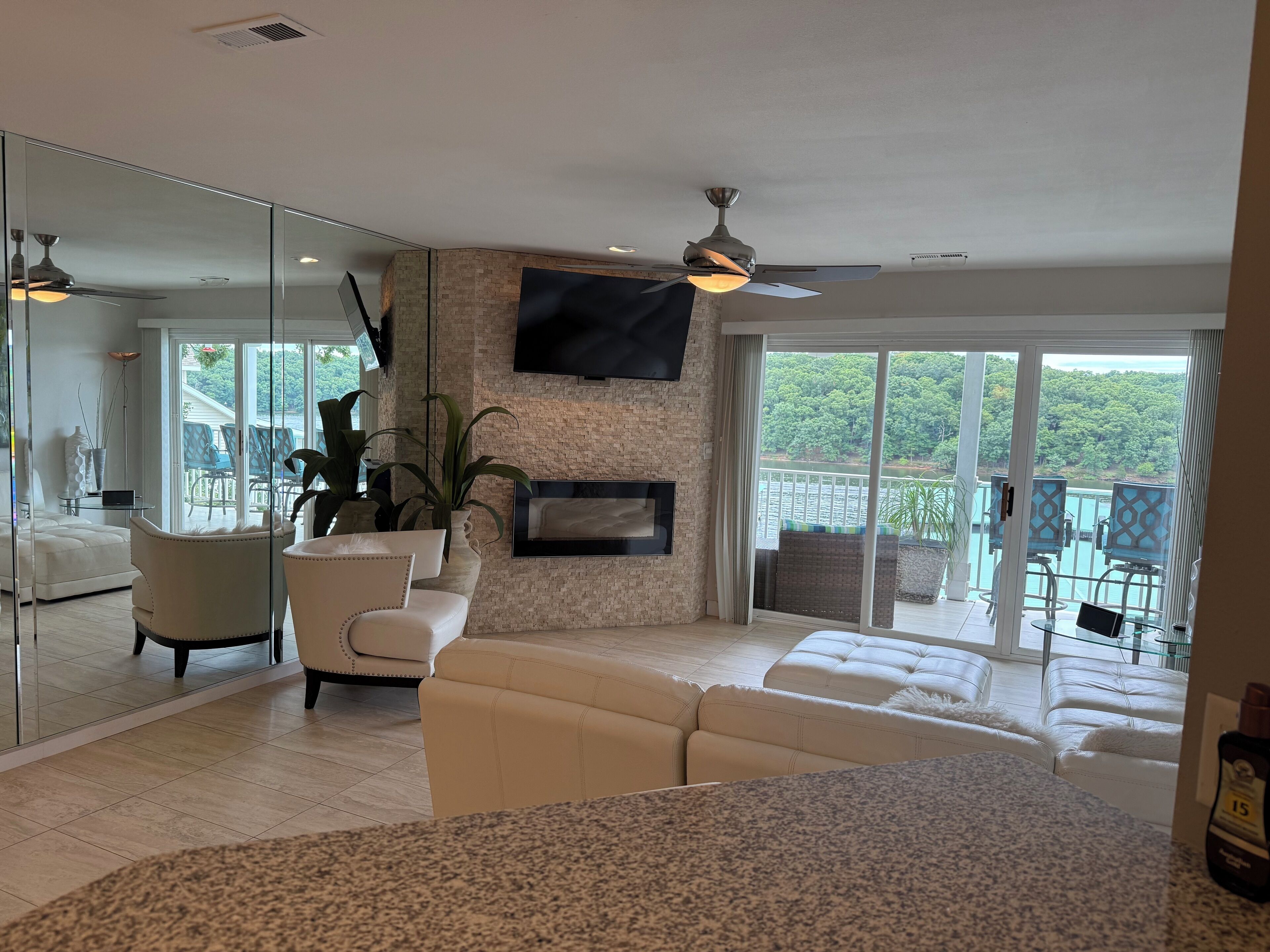 Smart TV, fireplace