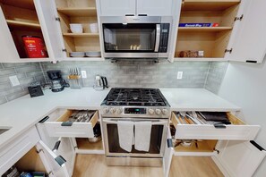 Microwave, oven, stovetop, dishwasher