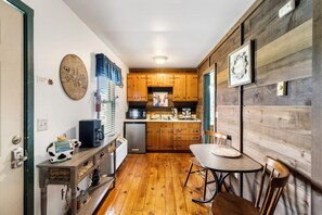 Microwave, stovetop, coffee/tea maker, toaster