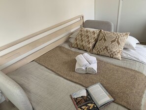 1 bedroom, desk, iron/ironing board, travel cot