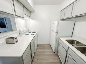 Fridge, oven, stovetop, dishwasher