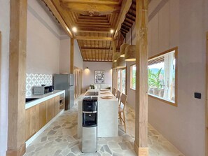 Family Suite, Balcony, Garden View | Private kitchen