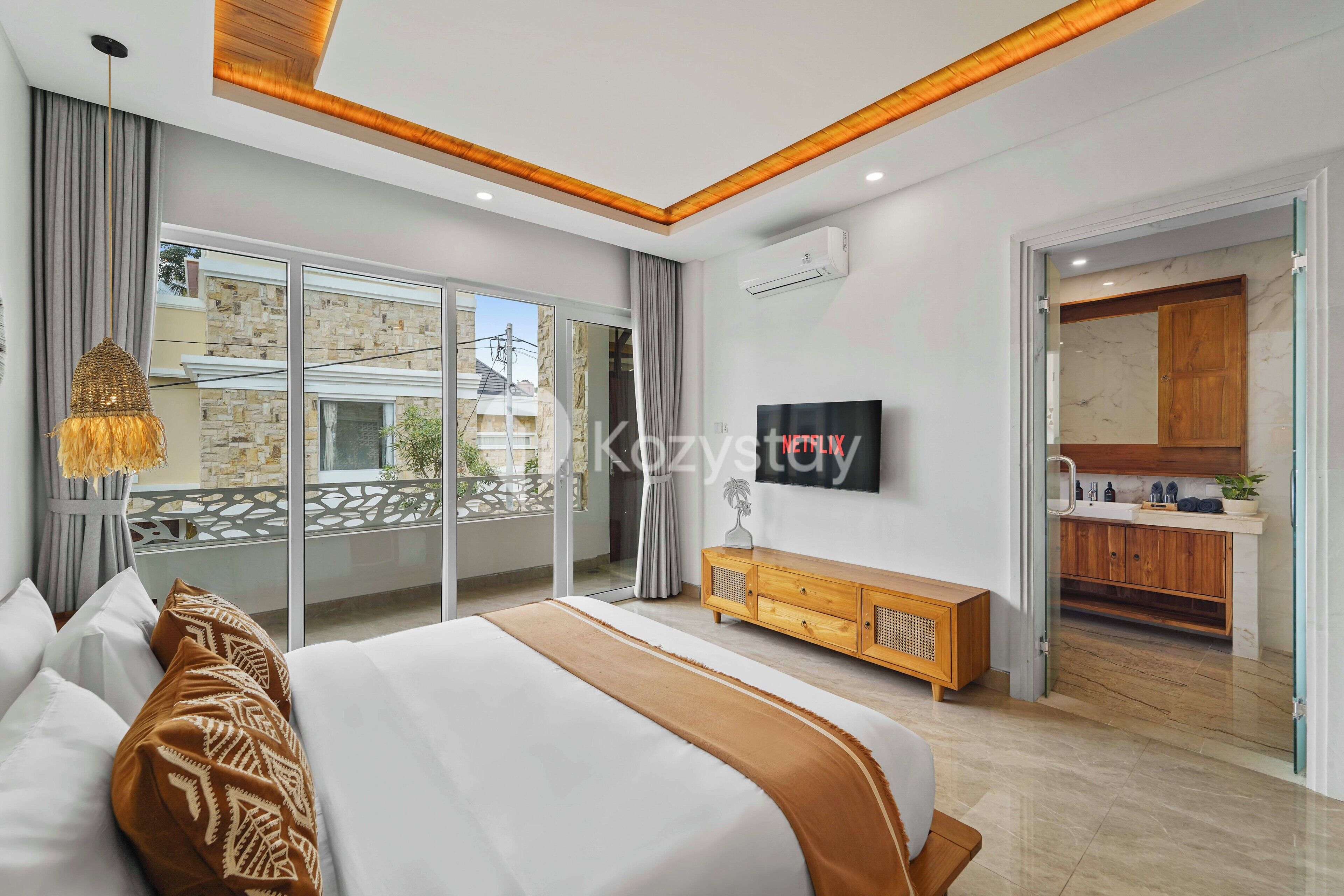 Villa, 3 Bedrooms, Garden View | Desk, laptop workspace, iron/ironing board, free WiFi