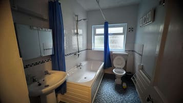 Hair dryer, towels, soap