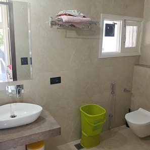 Towels, soap, toilet paper