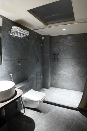 Comfort Room | Bathroom | Shower, slippers, towels, toilet paper - Hotel Sadanand Regency - Balewadi, Baner (Paud)