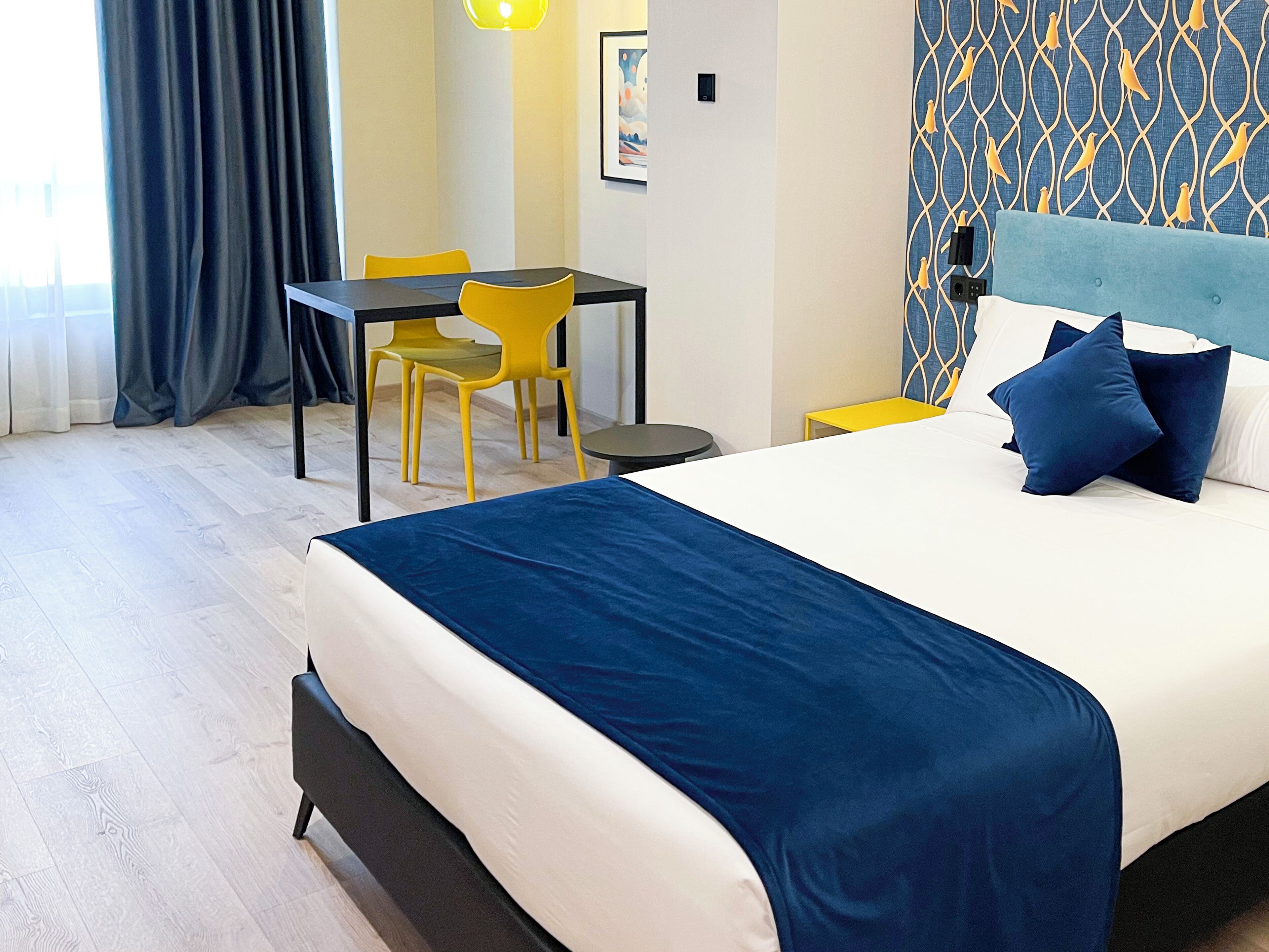 In-room safe, desk, laptop workspace, blackout curtains