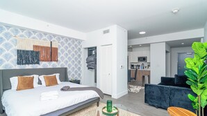 1 bedroom, iron/ironing board, travel crib, WiFi (free)