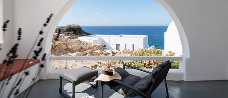 Elite-Doppelzimmer, Strandblick | Terrasse/Patio