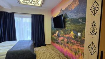 Blackout curtains, iron/ironing board, free WiFi