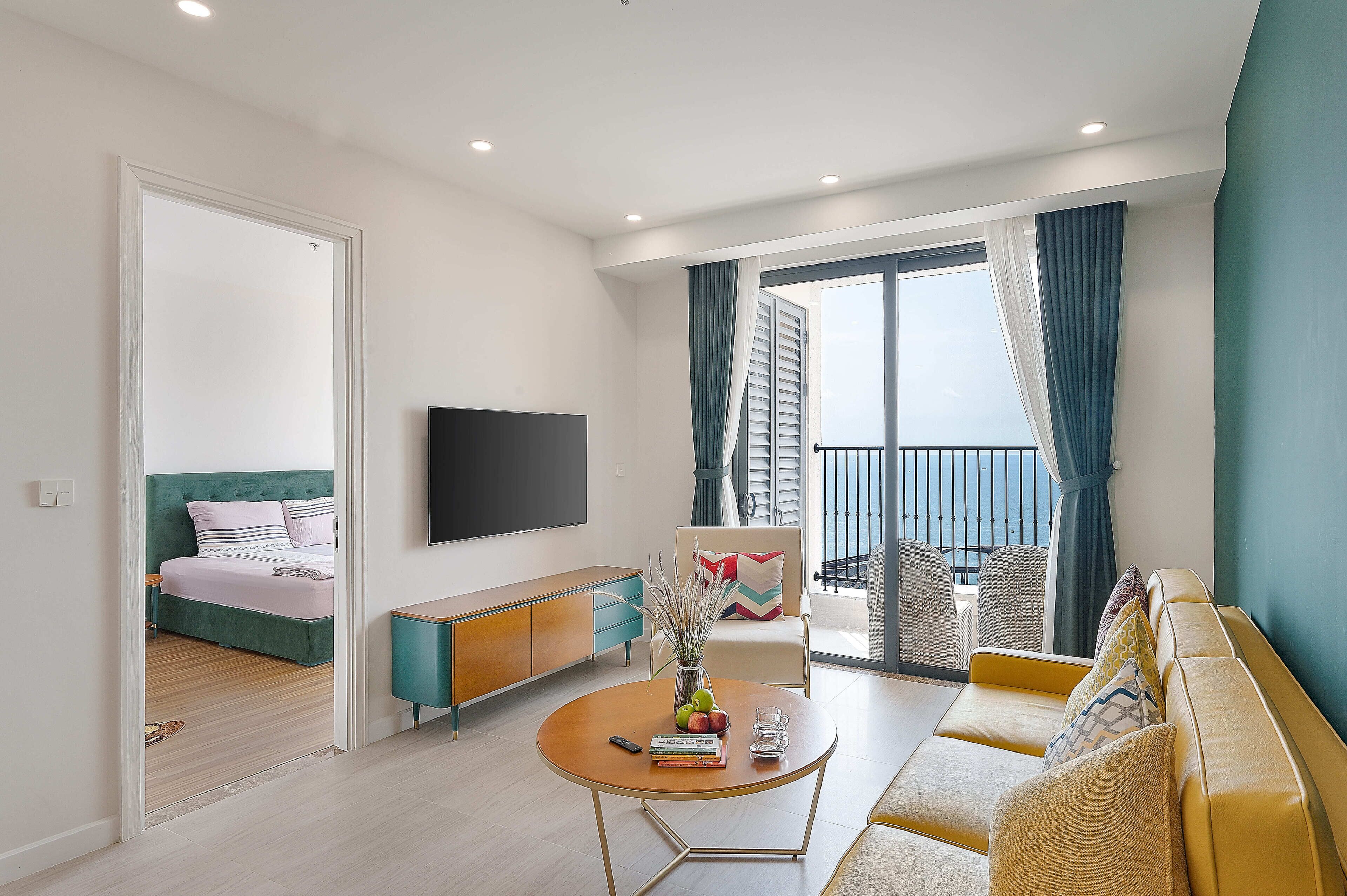 Deluxe Apartment, 2 Bedrooms, Balcony, Beach View | Premium bedding, memory foam beds, minibar, individually decorated