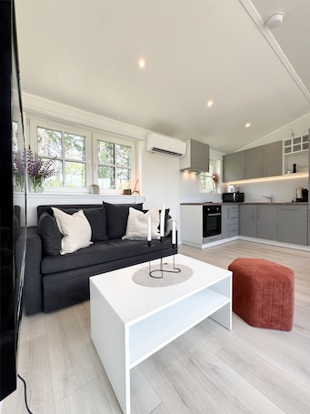 Standard Chalet, Hill View | Living area | 32-inch Smart TV with digital channels. Borgaporten