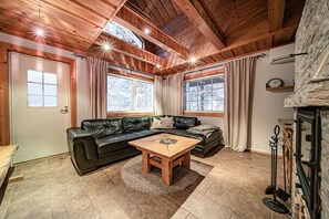 Televisión y chimenea