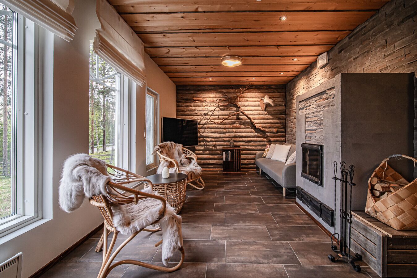 TV, fireplace, stereo