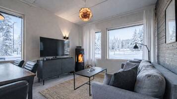 Télévision, cheminée