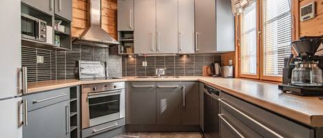 Microwave, oven, dishwasher, high chair