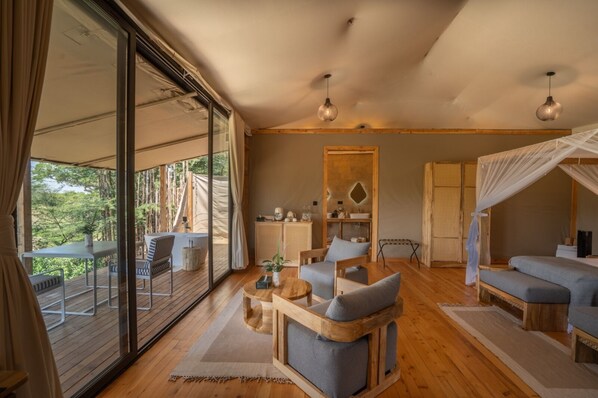 奢華雙人或雙床房, 河景 | 低過敏寢具、免費迷你吧物品、客房內保險箱、書桌