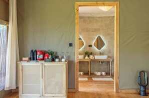 Luxury Double or Twin Room, River View | Free minibar items, in-room safe, desk, laptop workspace