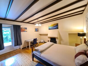 Desk, free WiFi, bed sheets