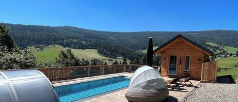 Outdoor pool, a heated pool