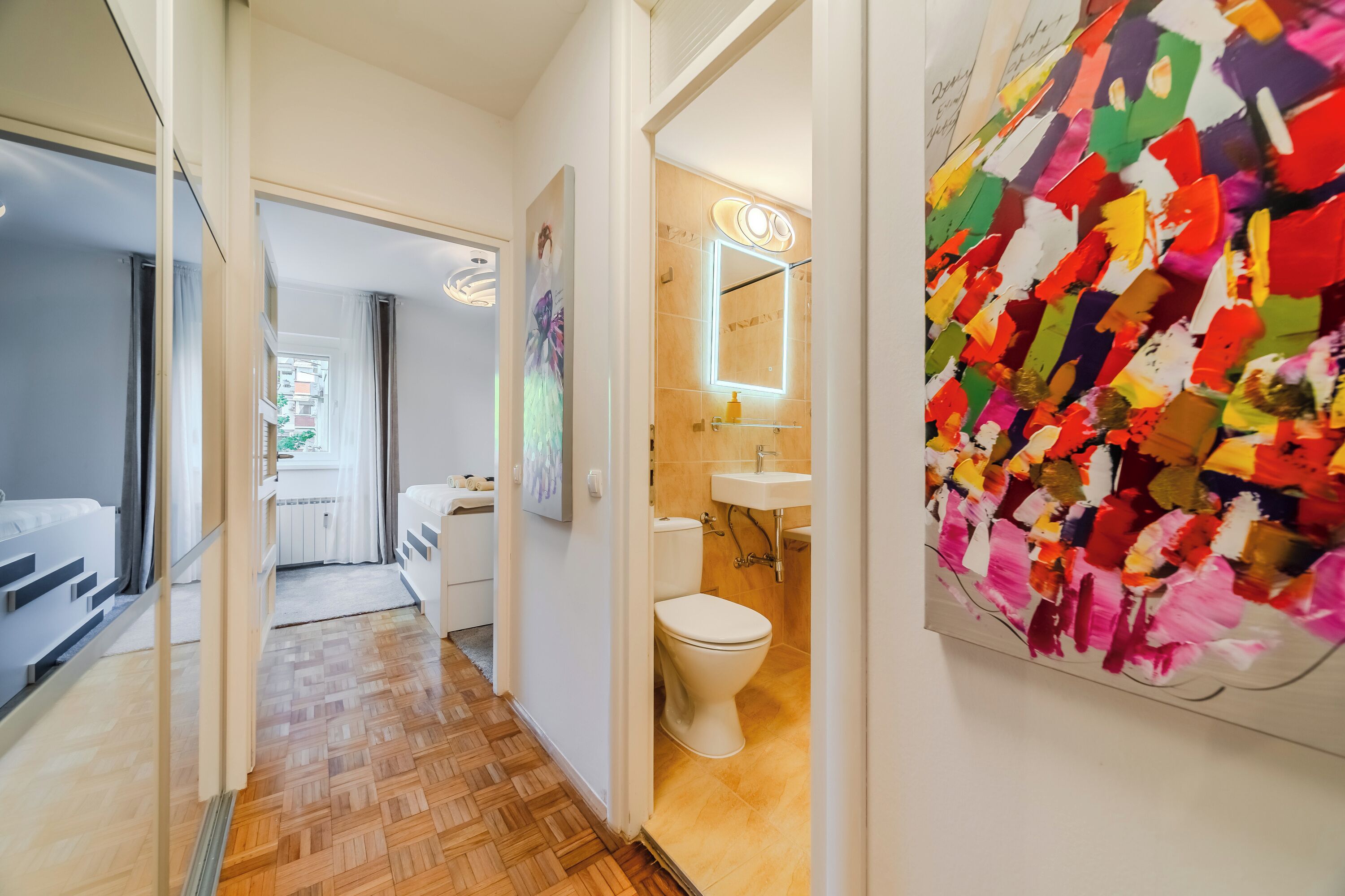 Family Apartment, Multiple Bedrooms (The Green Corner Apartment With) | Bathroom | Bathtub, hair dryer, towels, soap