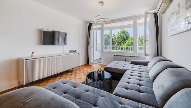 Perhehuoneisto, 1 makuuhuone, parveke (The Green Corner Apartment With) | Oleskelualue