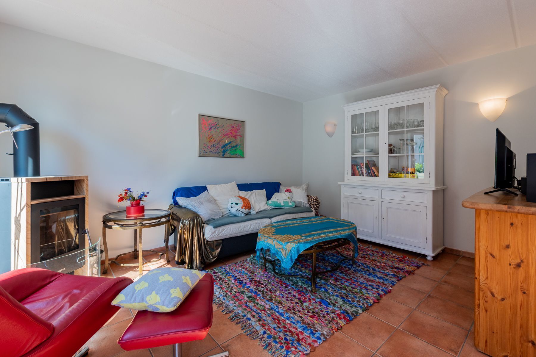 TV, fireplace, DVD player, foosball