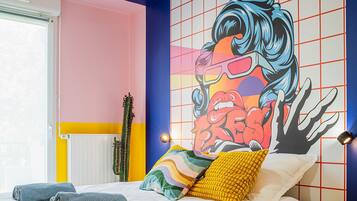 2 slaapkamers, een strijkplank/strijkijzer, wifi, beddengoed