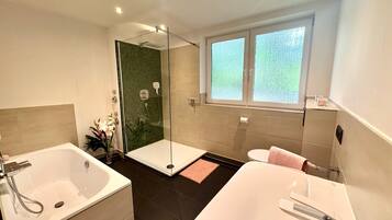 Dusche, Haartrockner, Handtücher