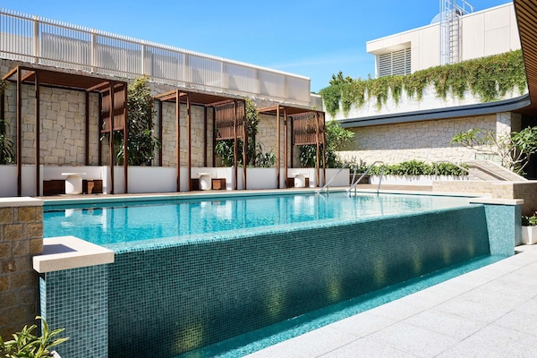 Outdoor pool, open 7:00 AM to 8:00 PM, pool umbrellas, sun loungers