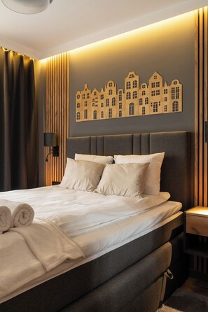 Apartamento, balcón | Ropa de cama hipoalergénica, tabla de planchar con plancha, wifi gratis