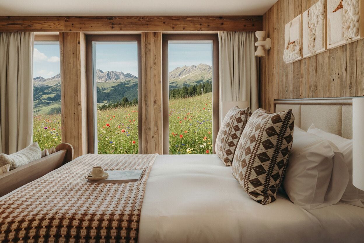 Deluxe suite, balkon, uitzicht op bergen | Luxe beddengoed, een kluis op de kamer, verduisterende gordijnen