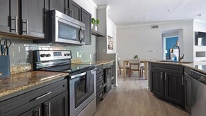 Fridge, dining tables