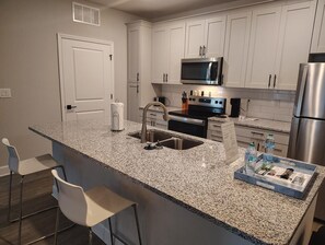 Fridge, dining tables