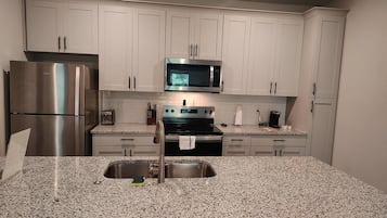 Fridge, dining tables
