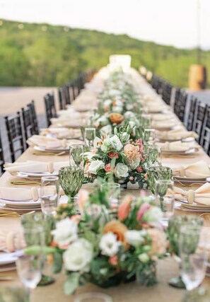 Outdoor banquet area