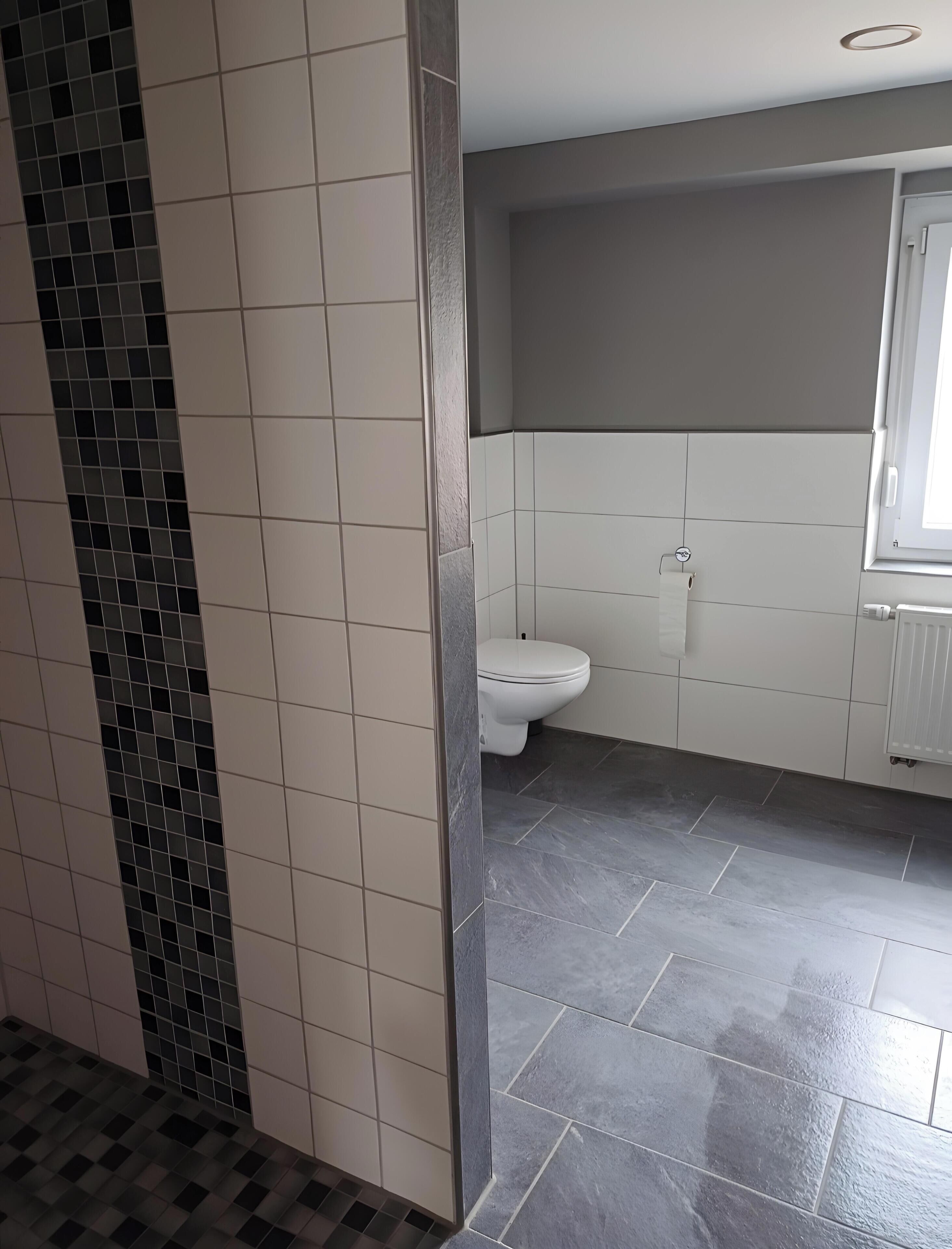 Kylpyhuone, jossa on wc, pyyheannostelija ja ikkuna.