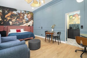 Desk, iron/ironing board, travel crib, WiFi