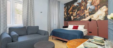 Desk, iron/ironing board, travel crib, WiFi