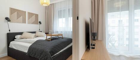 1 habitación, escritorio, tabla de planchar con plancha y wifi