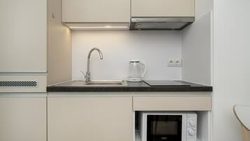 Fridge, microwave, stovetop, toaster