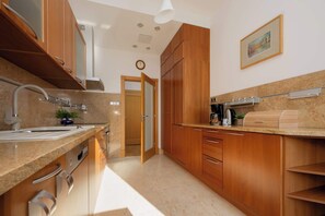 Fridge, oven, stovetop, dishwasher