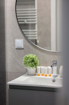 Dusche, Haartrockner, Handtücher