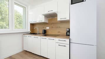 Fridge, microwave, stovetop, dishwasher