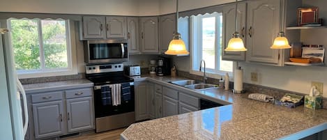 Microwave, oven, stovetop, dishwasher